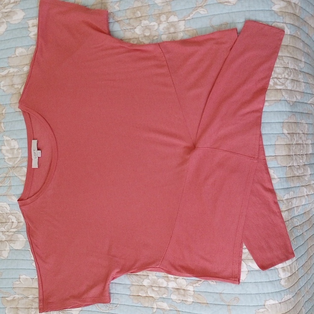 LOFT Boxy T-shirt Salmon Sz M - Picture 2 of 11